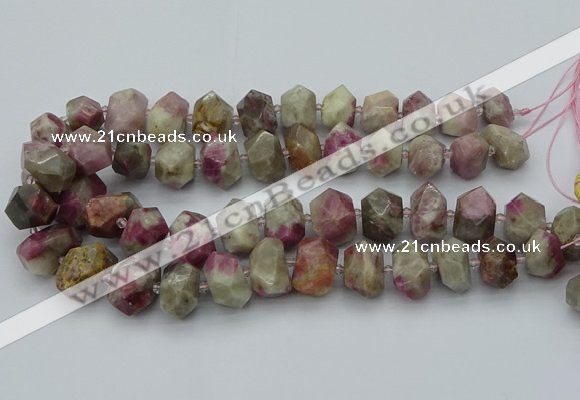 CNG5583 12*16mm - 15*20mm faceted nuggets pink tourmaline beads