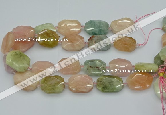 CNG5593 15.5 inches 20*25mm - 25*30mm faceted freeform morganite beads