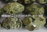 CNG560 15.5 inches 14*20mm faceted nuggets rhyolite gemstone beads