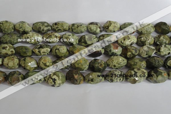 CNG560 15.5 inches 14*20mm faceted nuggets rhyolite gemstone beads