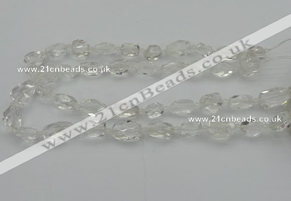 CNG5603 15.5 inches 8*12mm - 13*18mm faceted nuggets white crystal beads