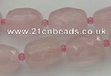 CNG5608 15.5 inches 10*14mm - 13*18mm faceted nuggets rose quartz beads