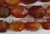 CNG561 15.5 inches 14*20mm faceted nuggets red agate beads