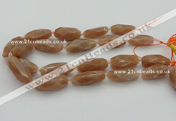 CNG5612 15.5 inches 15*35mm - 18*40mm faceted rice moonstone beads