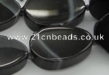 CNG5618 15.5 inches 22*30mm freeform black agate gemstone beads