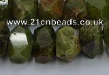 CNG5625 15.5 inches 10*14mm - 13*18mm faceted nuggets green garnet beads