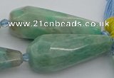 CNG5638 15.5 inches 15*35mm - 18*45mm faceted teardrop amazonite beads