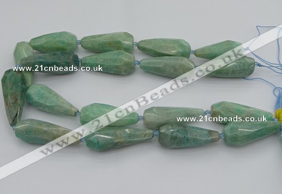 CNG5638 15.5 inches 15*35mm - 18*45mm faceted teardrop amazonite beads