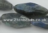 CNG5643 15.5 inches 15*35mm - 18*40mm faceted rice labradorite beads