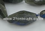 CNG5645 15.5 inches 15*35mm - 18*40mm faceted rice labradorite beads