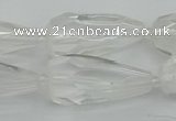 CNG5646 15*35mm - 18*45mm faceted teardrop white crystal beads