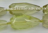 CNG5648 15*35mm - 18*45mm faceted teardrop lemon quartz beads