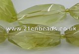 CNG5649 15.5 inches 15*35mm - 18*40mm faceted rice lemon quartz beads