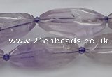 CNG5651 15.5 inches 15*35mm - 18*40mm faceted rice amethyst beads