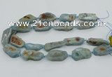 CNG5672 15.5 inches 15*35mm - 20*40mm freeform aquamarine beads