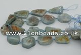 CNG5673 15.5 inches 25*35mm - 30*40mm freeform aquamarine beads