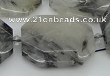 CNG5687 20*30mm - 35*45mm faceted freeform black rutilated quartz beads