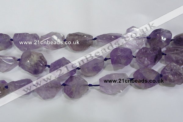 CNG569 20*30mm - 25*40mm faceted nuggets amethyst gemstone beads