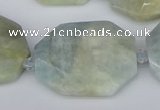 CNG5690 15.5 inches 20*30mm - 35*45mm faceted freeform aquamarine beads