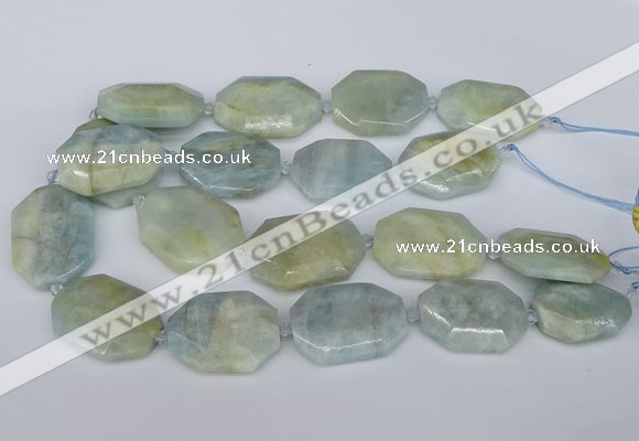 CNG5690 15.5 inches 20*30mm - 35*45mm faceted freeform aquamarine beads