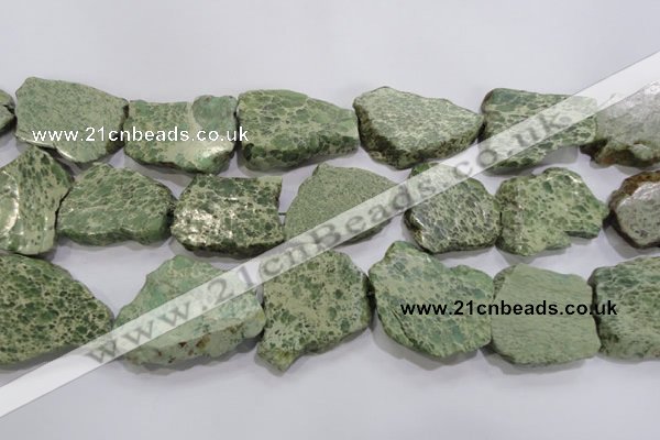 CNG570 25*30mm - 30*40mm nuggets serpentine jasper beads