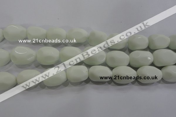 CNG571 15.5 inches 18*25mm nuggets white porcelain beads