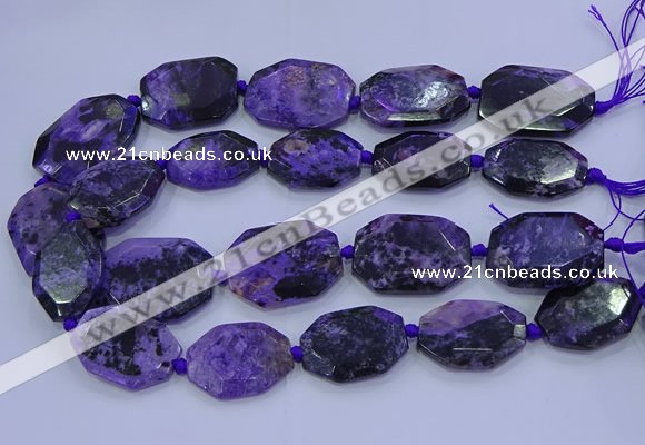 CNG5715 15.5 inches 25*35mm - 30*40mm faceted freeform charoite beads