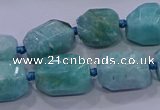 CNG5729 12*16mm - 13*18mm faceted nuggets amazonite beads