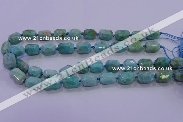 CNG5729 12*16mm - 13*18mm faceted nuggets amazonite beads