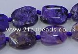 CNG5731 12*16mm - 15*20mm faceted freeform charoite beads