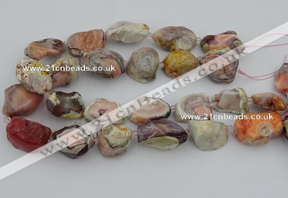 CNG5733 18*25mm - 22*35mm nuggets pink botswana agate beads