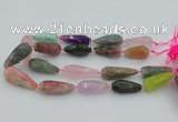 CNG5741 15*35mm - 18*45mm faceted teardrop mixed gemstone beads