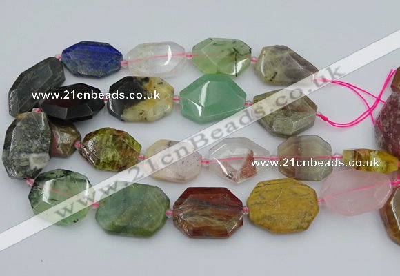 CNG5742 20*30mm - 35*45mm faceted freeform mixed gemstone beads