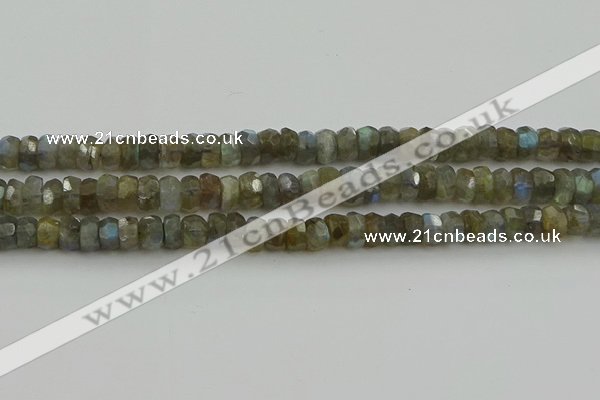 CNG5752 15.5 inches 6*9mm faceted nuggets labradorite beads