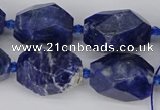 CNG5764 15.5 inches 12*16mm - 15*25mm faceted nuggets sodalite beads