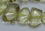 CNG5773 15.5 inches 12*16mm - 15*20mm faceted freeform lemon quartz beads