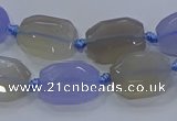 CNG5776 10*14mm - 12*16mm faceted freeform blue lace agate beads