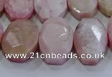 CNG5778 13*18mm - 15*20mm faceted freeform natural pink opal beads