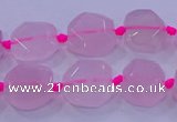 CNG5784 10*12mm - 10*14mm faceted freeform rose quartz beads