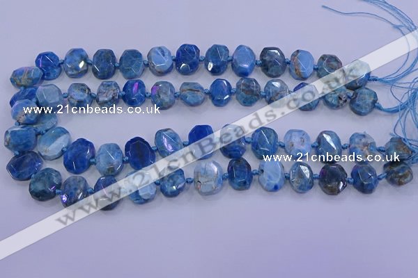 CNG5788 10*14mm - 12*16mm faceted freeform apatite beads