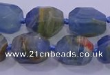 CNG5796 12*16mm - 13*18mm faceted nuggets blue calcite beads