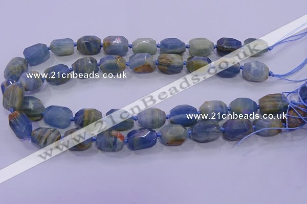 CNG5796 12*16mm - 13*18mm faceted nuggets blue calcite beads