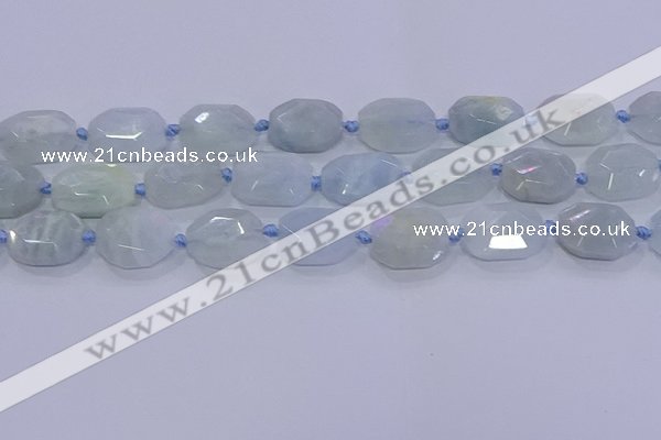 CNG5809 15.5 inches 10*14mm - 12*16mm faceted freeform aquamarine beads