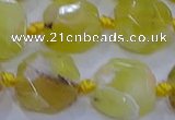 CNG5811 15.5 inches 10*12mm - 10*14mm faceted freeform yellow opal beads