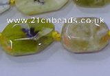 CNG5813 15.5 inches 10*14mm - 12*16mm faceted freeform yellow opal beads