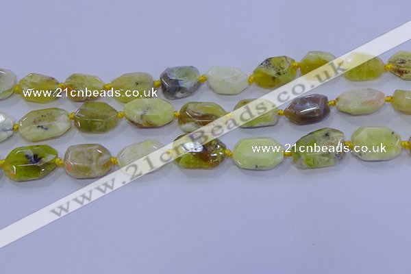 CNG5813 15.5 inches 10*14mm - 12*16mm faceted freeform yellow opal beads