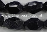 CNG582 15.5 inches 13*22mm faceted nuggets blue goldstone beads