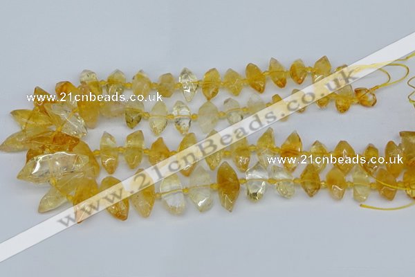 CNG5825 15.5 inches 8*18mm - 13*30mm freeform citrine beads