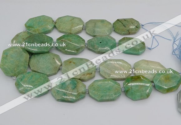 CNG5839 15.5 inches 20*30mm - 35*45mm faceted freeform amazonite beads