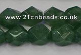 CNG5843 15.5 inches 14*15mm faceted nuggets green strawberry quartz beads